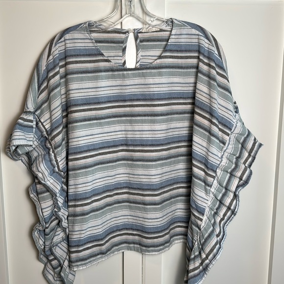 Cotton Bleu poncho style top - Picture 1 of 9